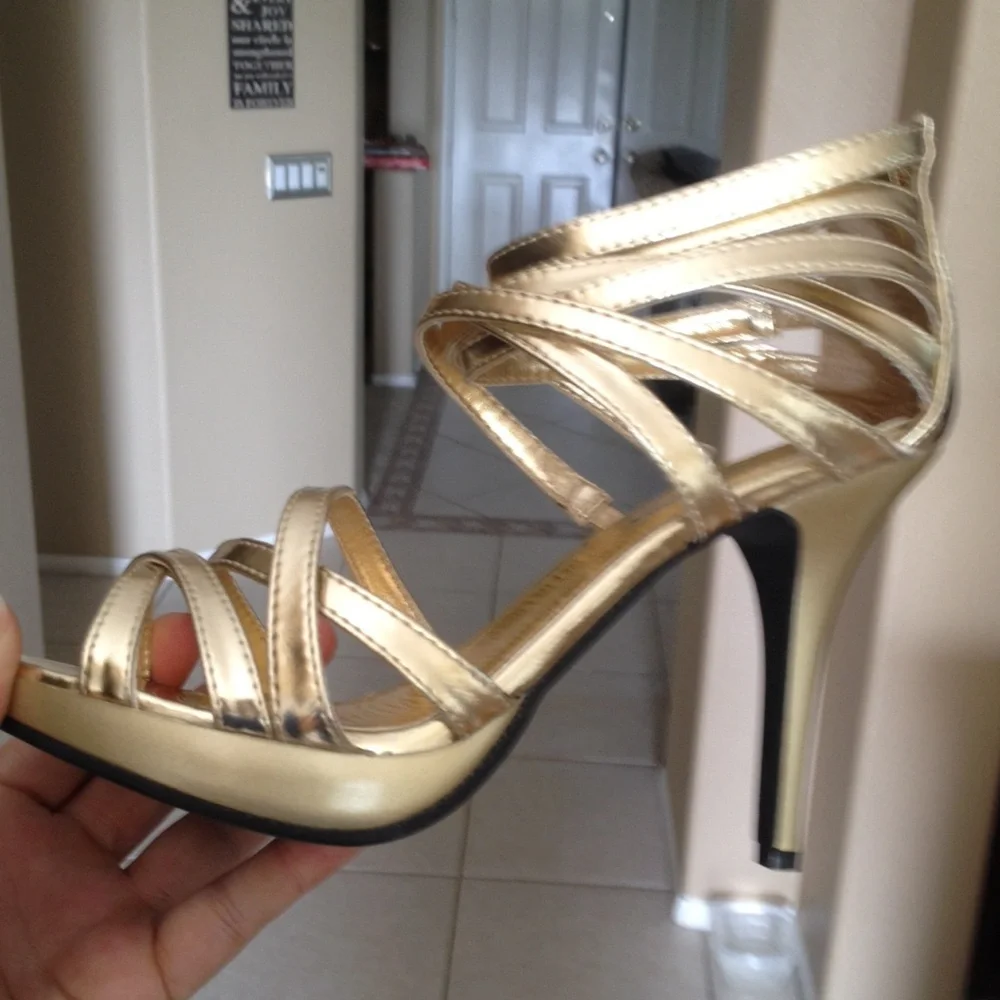 Gold strappy Charlotte Russe heels/sandal